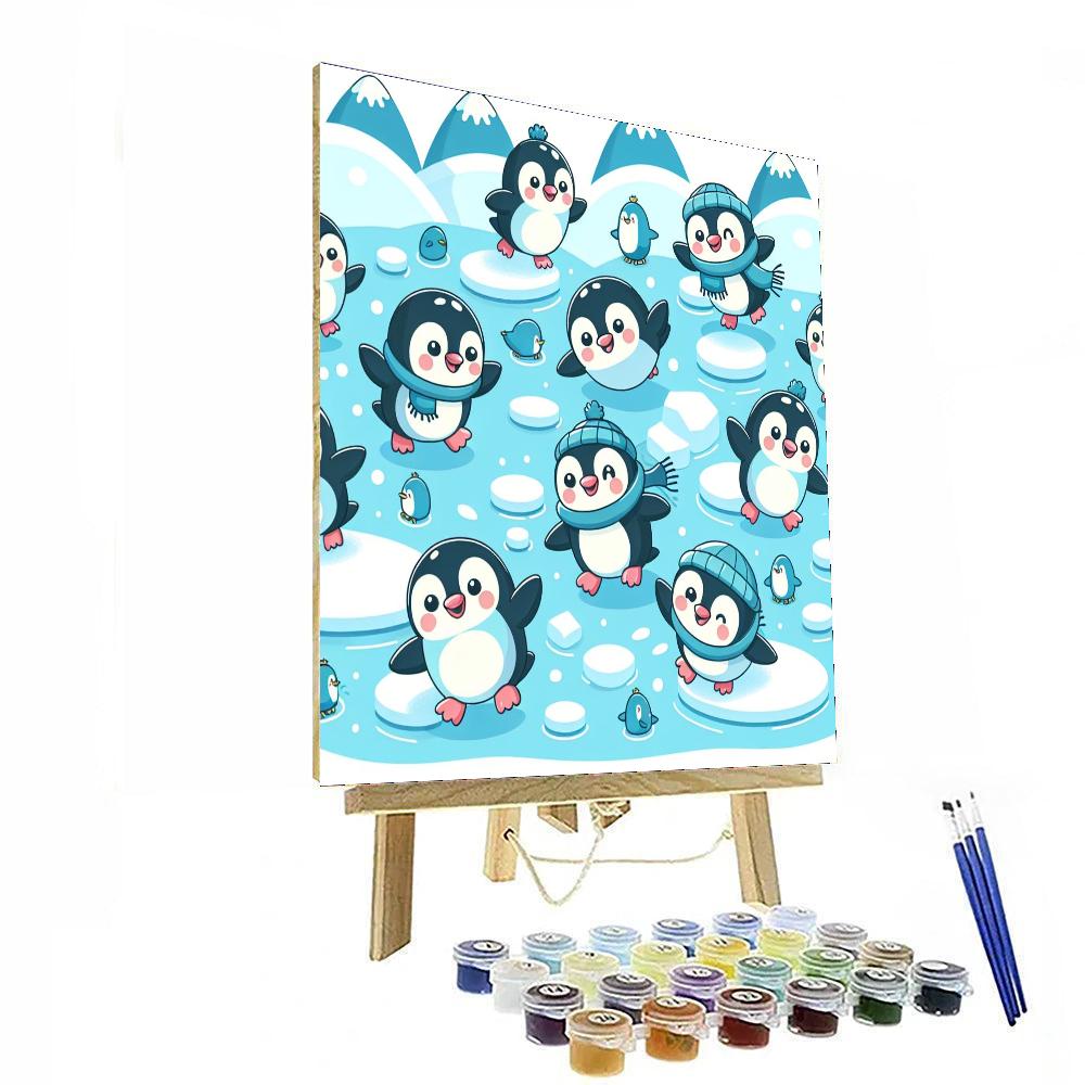 Penguin Ice Capade DIY Paint By Numbers