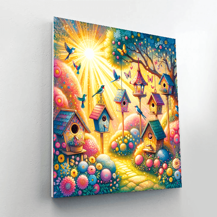 Lovely Birdhouses In Bloom Numbered Painting Kits