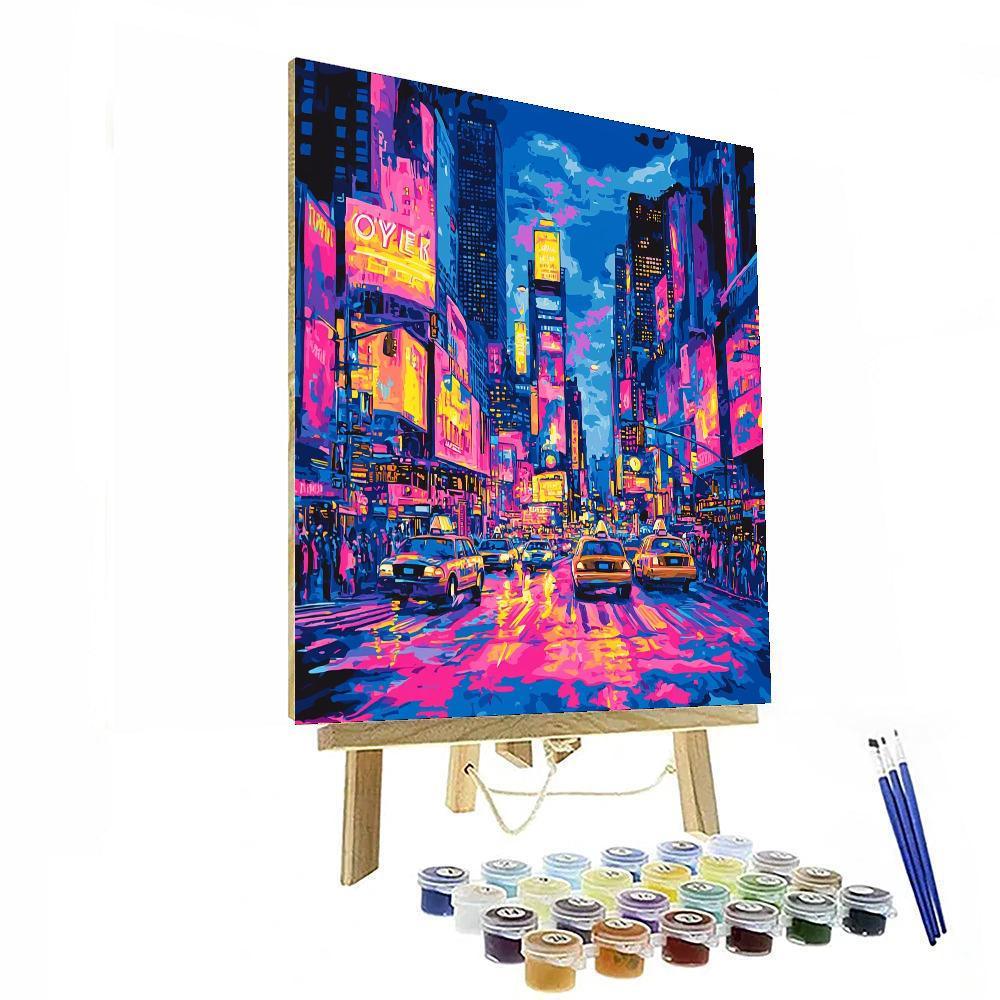 Roy Lichtenstein Inspired Neon Dreams Of Metropolis  Painting By Numbers Kit