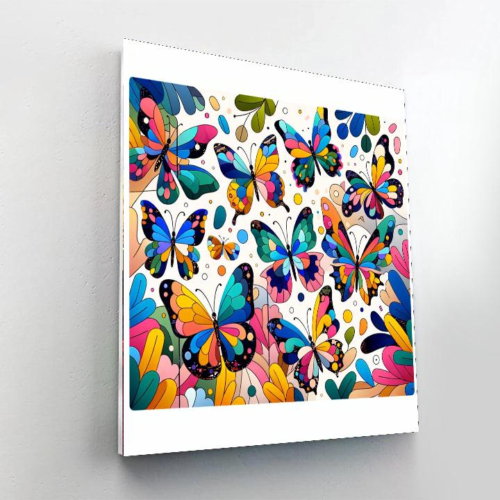 Colorful Butterfly Kaleidoscope Paint By Color