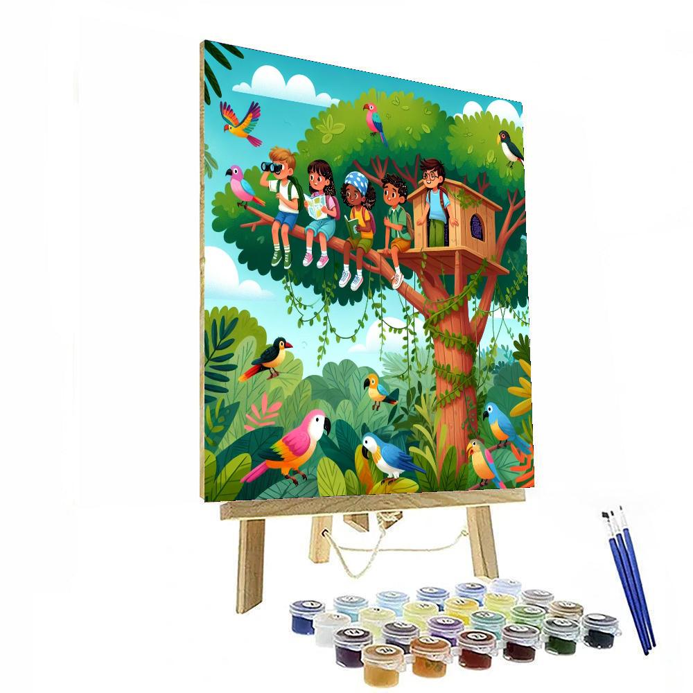 Tropical Treetop Hideout Number Painting