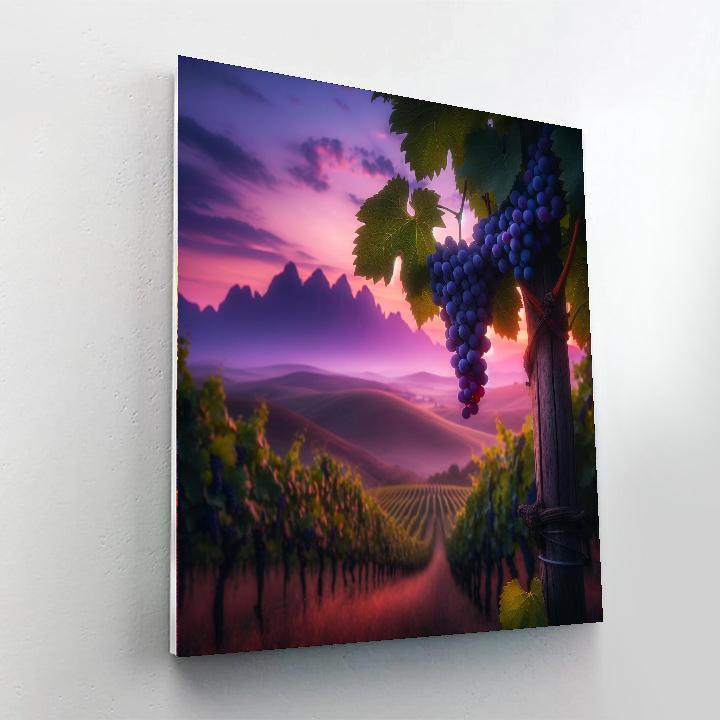 Rustic Vineyard At Twilight Numbered Painting Kits