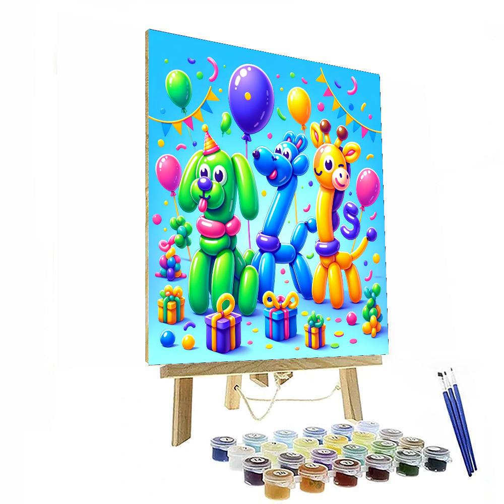 Joyful Balloon Animal Party Numbered Painting Kits