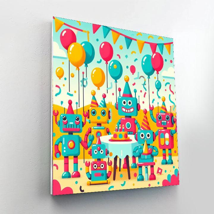 Joyful Robot Party Paint By Numbers Kits