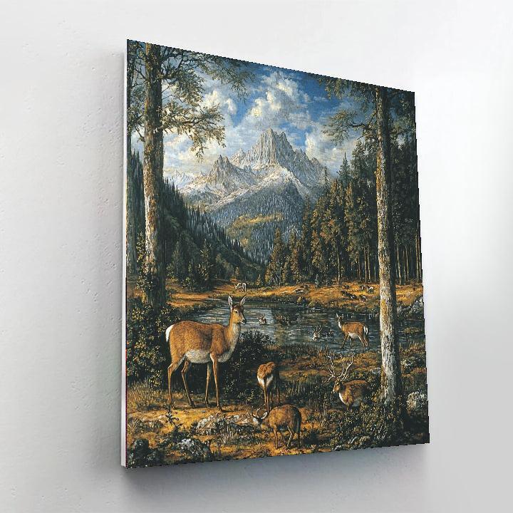 Albrecht Dürer Inspired Wildlife In Symmetry  Number Painting
