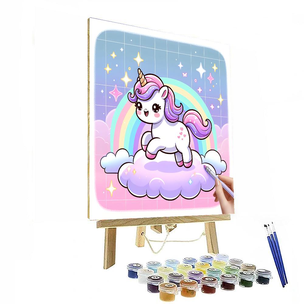 Adorable Baby Unicorn Number Painting