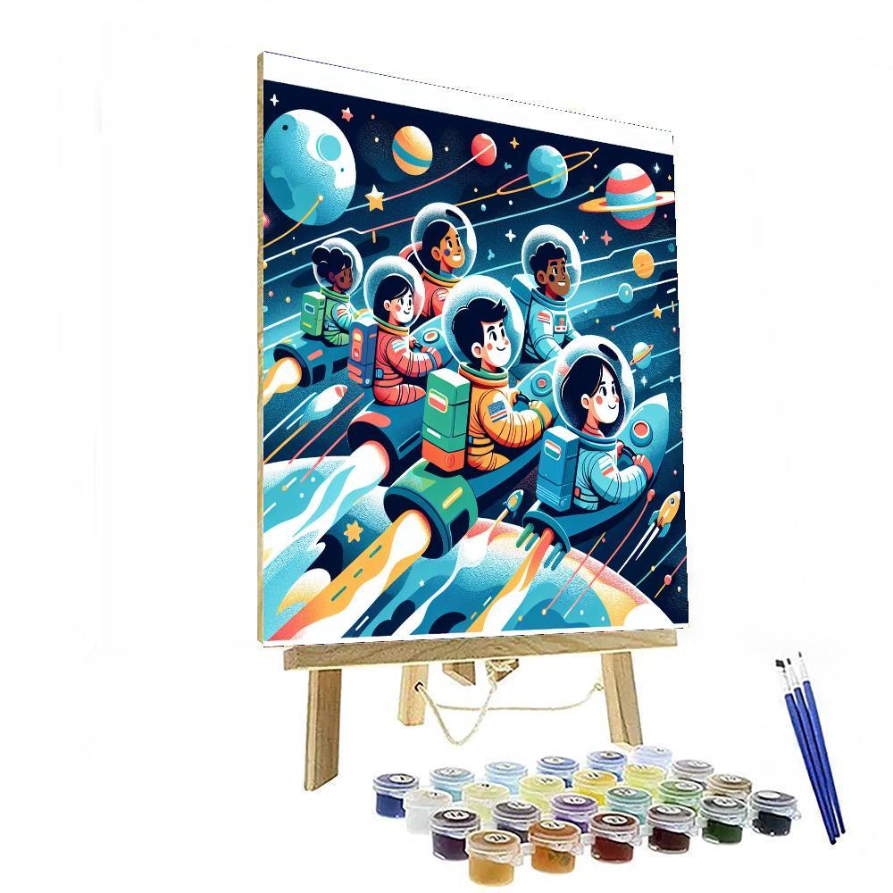 Astronauts On A Space Journey Paint By Numbers Art