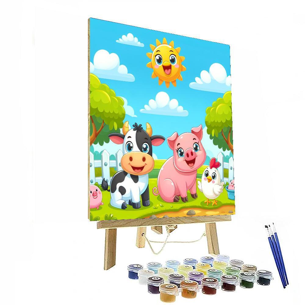 Colorful Farmyard Fun Painting By Numbers Kit