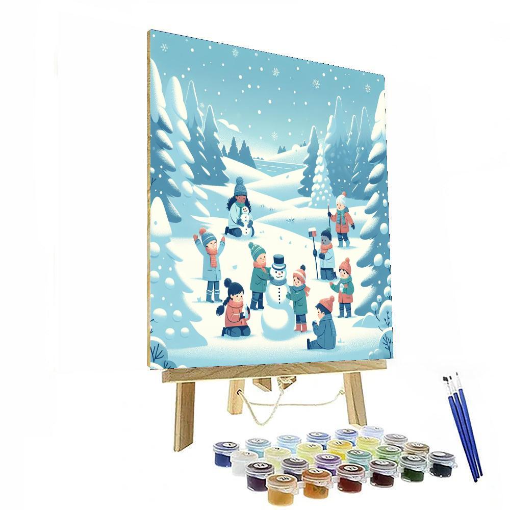 Frosty Snowy Scene Painting Number Kit