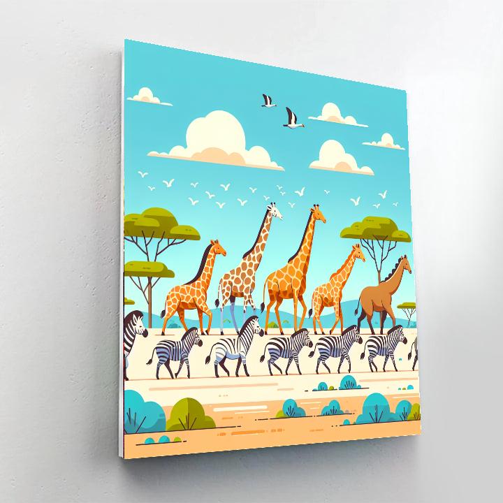 Joyous Safari Stroll Painting By Numbers Kit