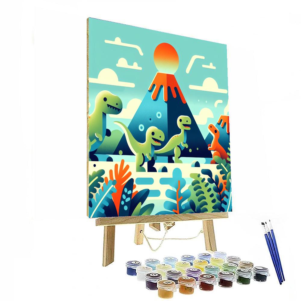 Charming Dinosaur Discovery Number Painting