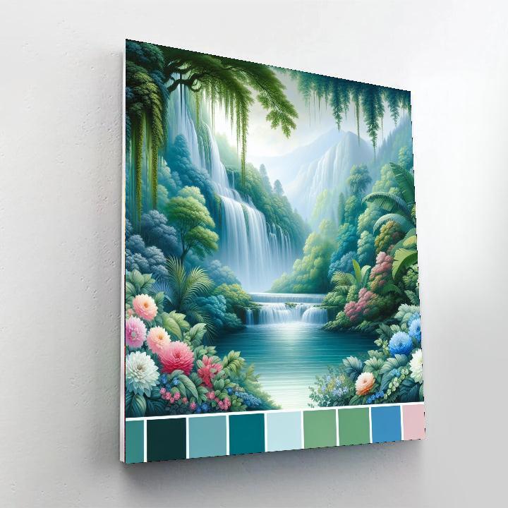 Enchanting Waterfall Serenity Paint By Numbers Art