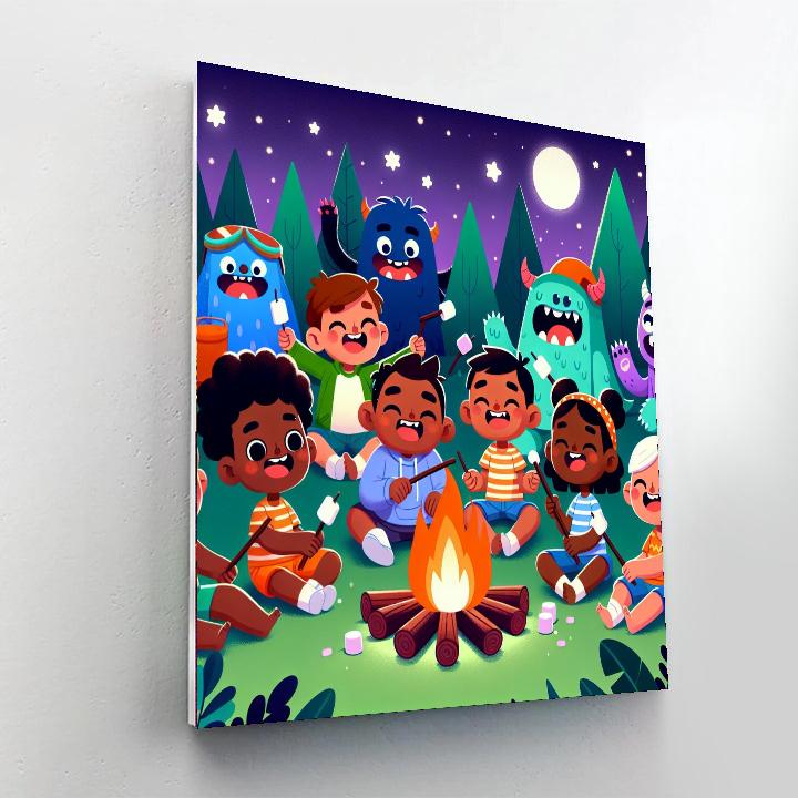 Cuddly Monster Campout Painting Number Kit