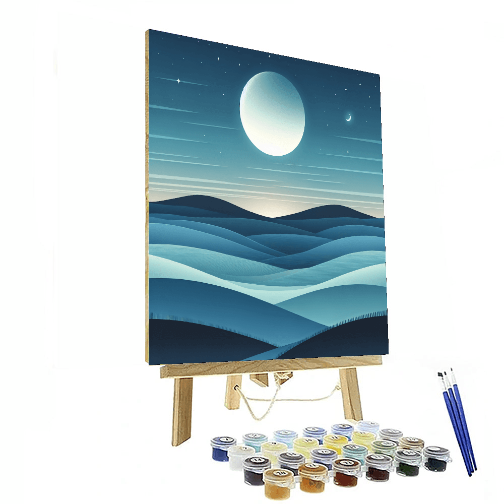 Dreamy Moonlit Landscape Painting Number Kit