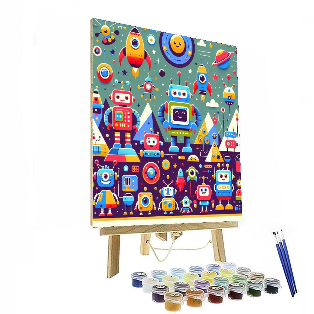 Funky Robot Explorers Paint By Numbers