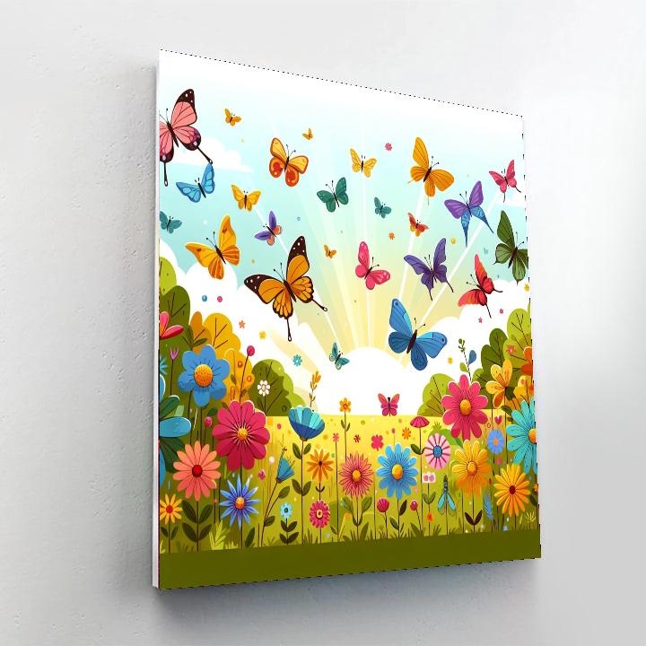 Charming Butterfly Habitat Painting Number Kit