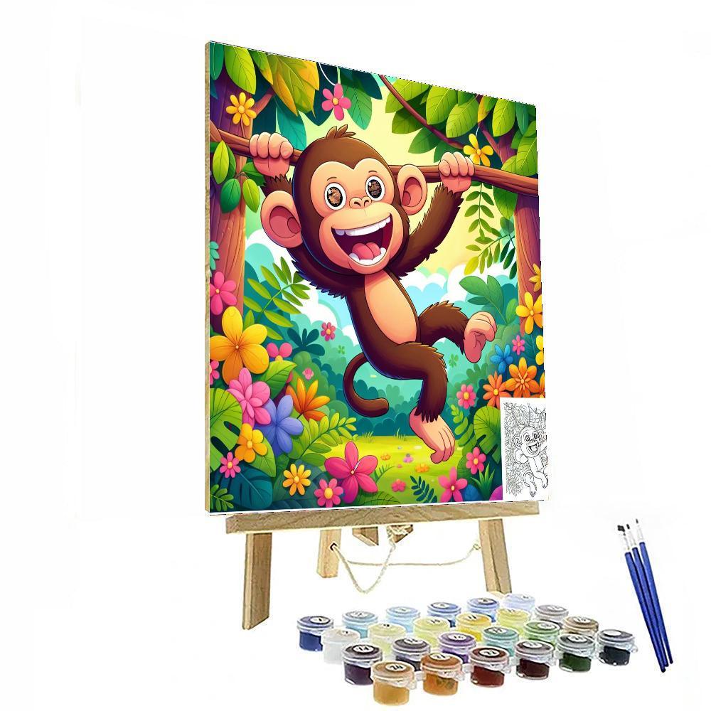 Silly Chimpanzee Paint By Numbers Art