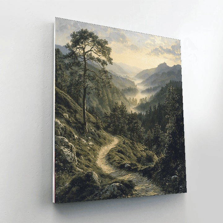 Caspar David Friedrich Inspired Mystical Forest Pathways  Paint By Numbers Kits