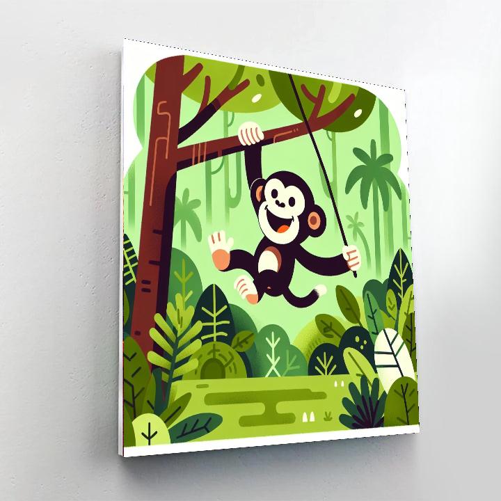 Playful Chimpanzee DIY Paint By Numbers