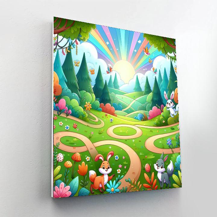 Whimsical Storybook Forest Paint By Numbers Art