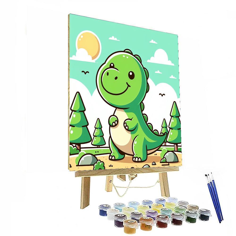 Cheerful Dinosaur Adventure Paint By Number