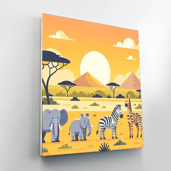 Safari Sunrise Adventure Painting By Numbers Kit