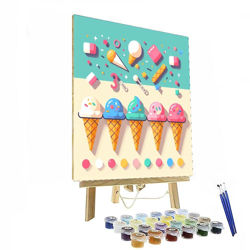 Happy Ice Cream Fiesta Numbered Painting Kits