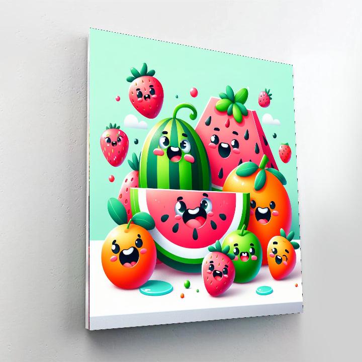 Colorful Summer Fruits DIY Paint By Numbers