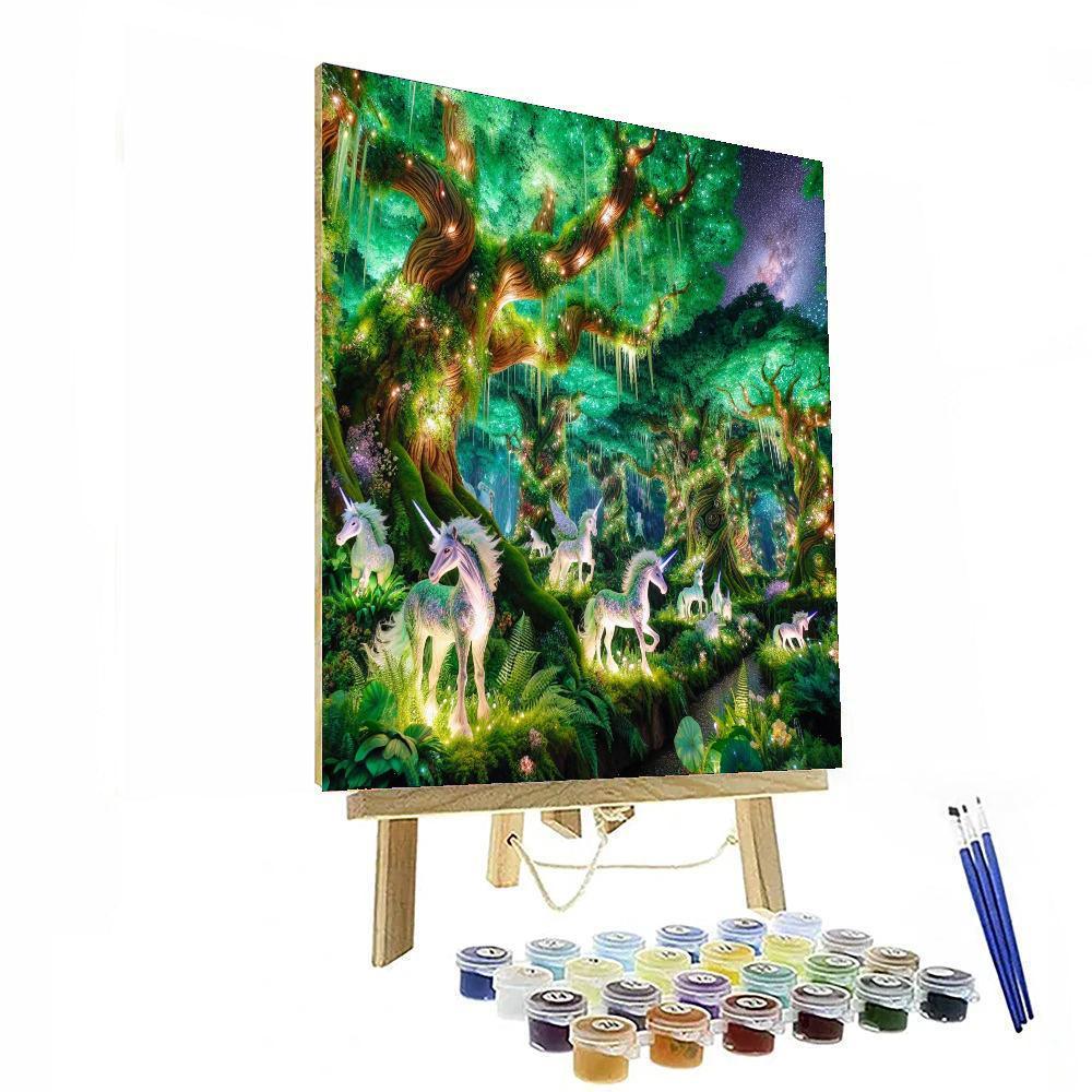 Enchanted Fantasy Forest Number Painting