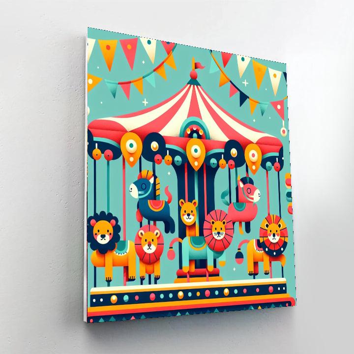 Colorful Carousel Carnival Paint By Numbers Art