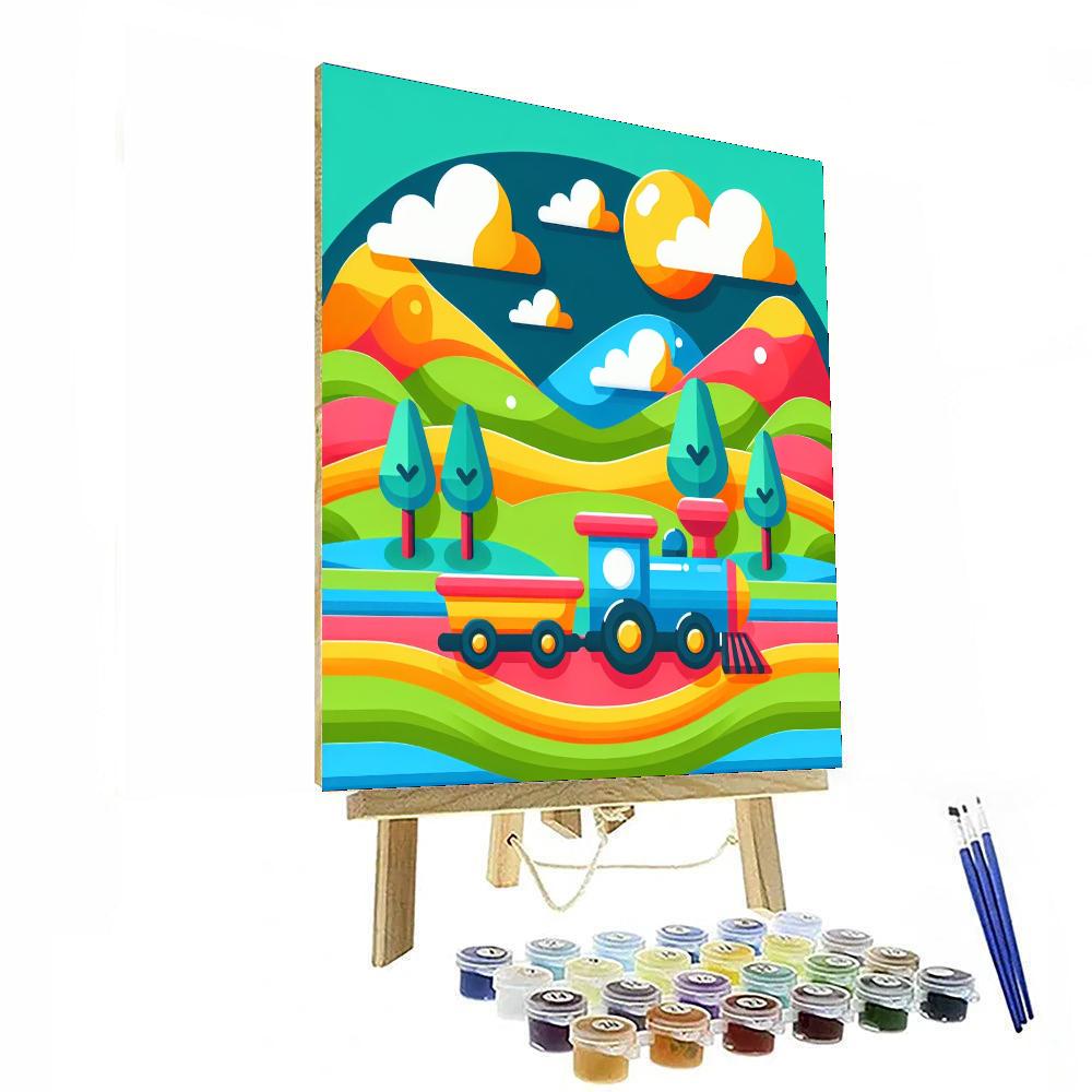 Cheerful Choo-choo Train Painting By Numbers Kit