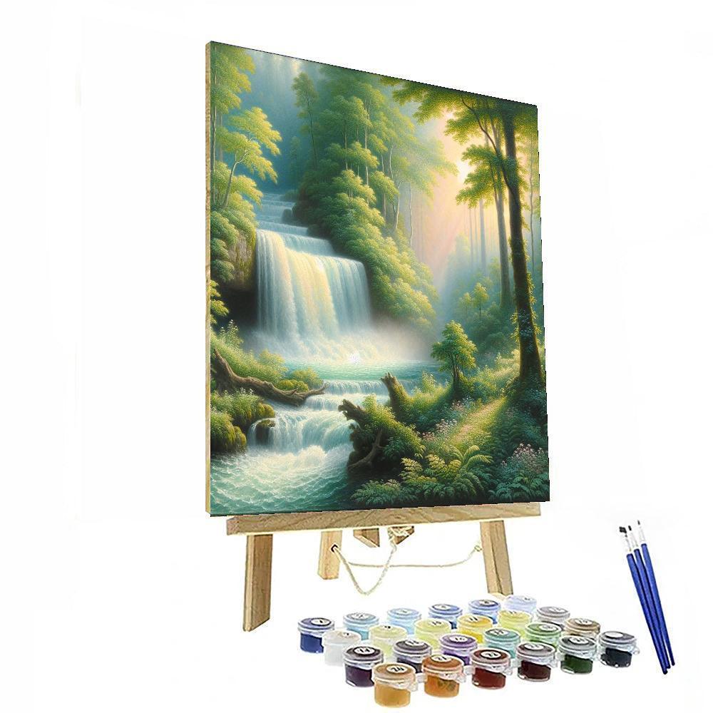 Mystical Waterfall Symphony Paint By Color