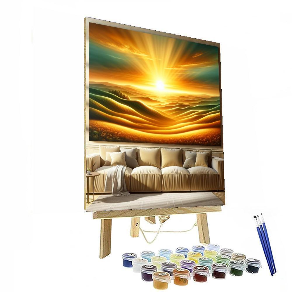 Glorious Sunset Over The Hills Paint By Color