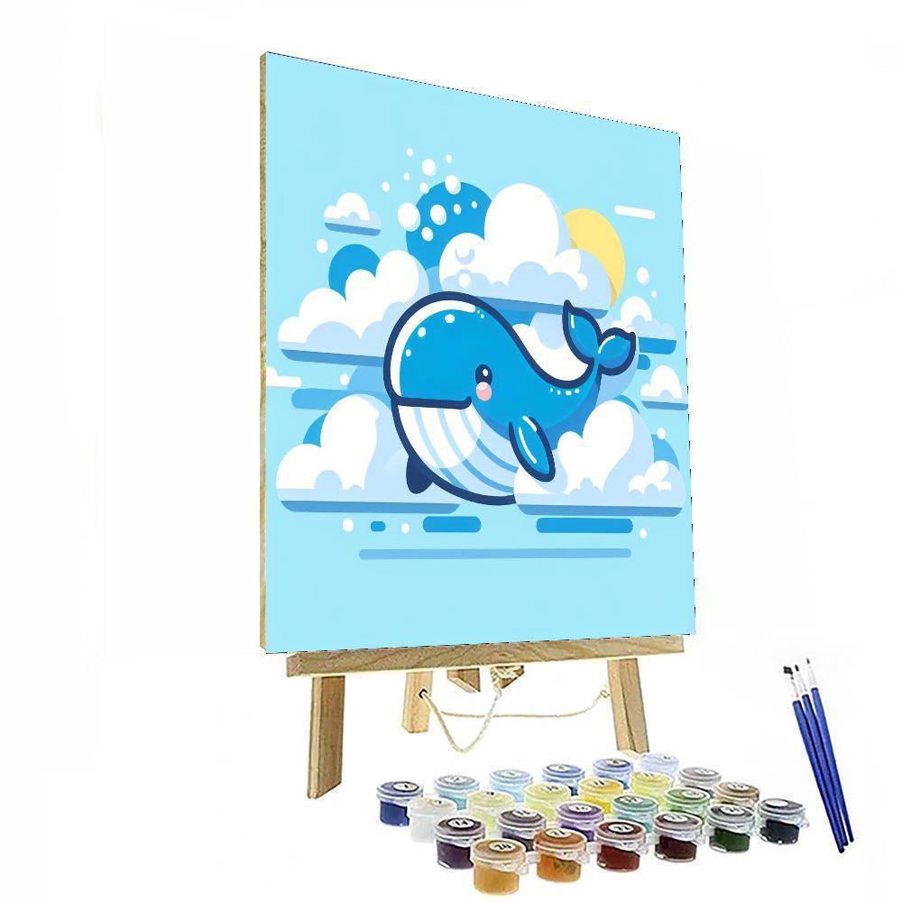 Cheery Cloud Whale Number Painting