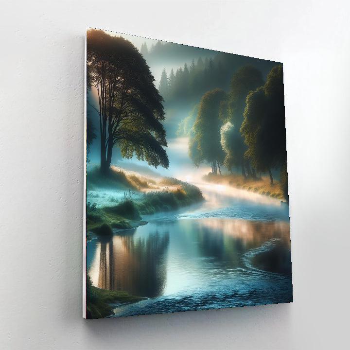 Misty Riverbank Calm DIY Paint By Numbers