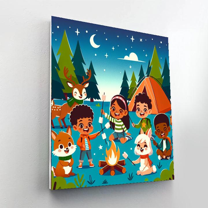 Cheerful Camping Fun Paint By Numbers