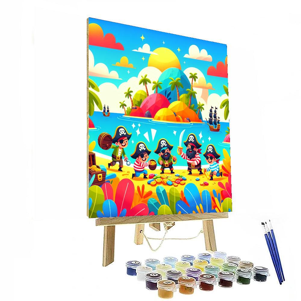 Playful Pirate Treasure Paint By Numbers Art
