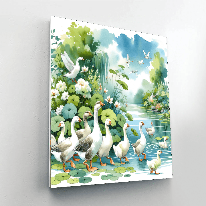 Giggling Geese - DIY Painting By Numbers Kit