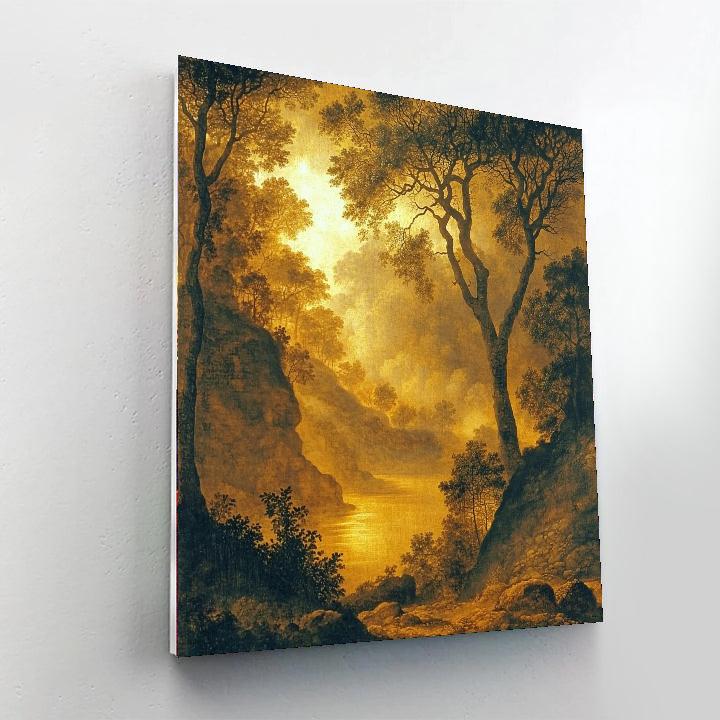 Caravaggio Inspired Mystical Landscape Reflections  Paint By Color