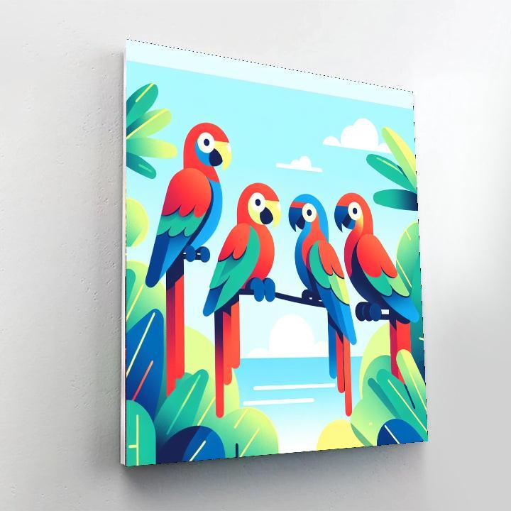 Peaceful Parrot Paradise Paint By Color