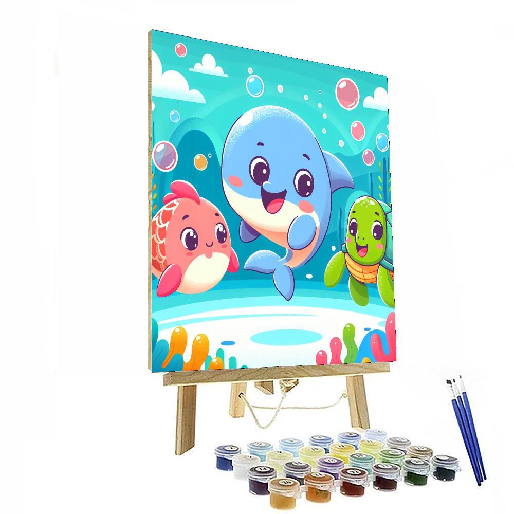 Happy Underwater Friends Number Painting