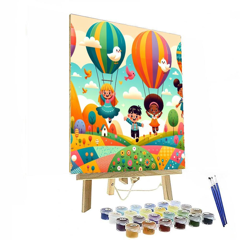 Magical Balloon Voyage Painting Number Kit