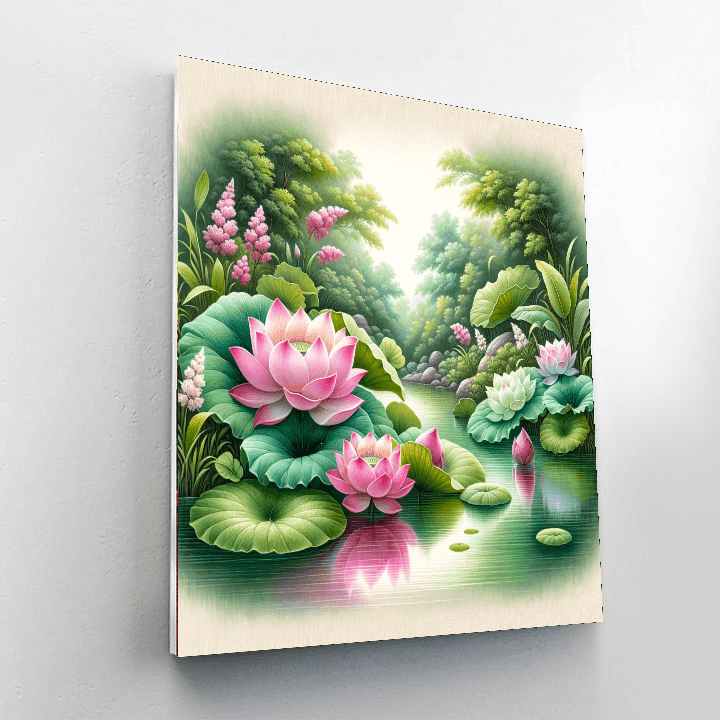 Mystic Lotus Pond DIY Paint By Numbers
