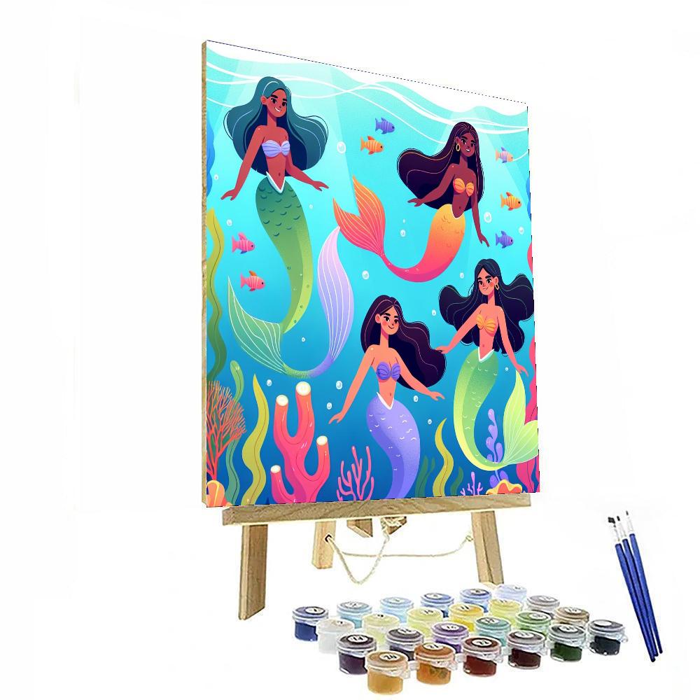 Magical Mermaid Splash Paint By Numbers Art