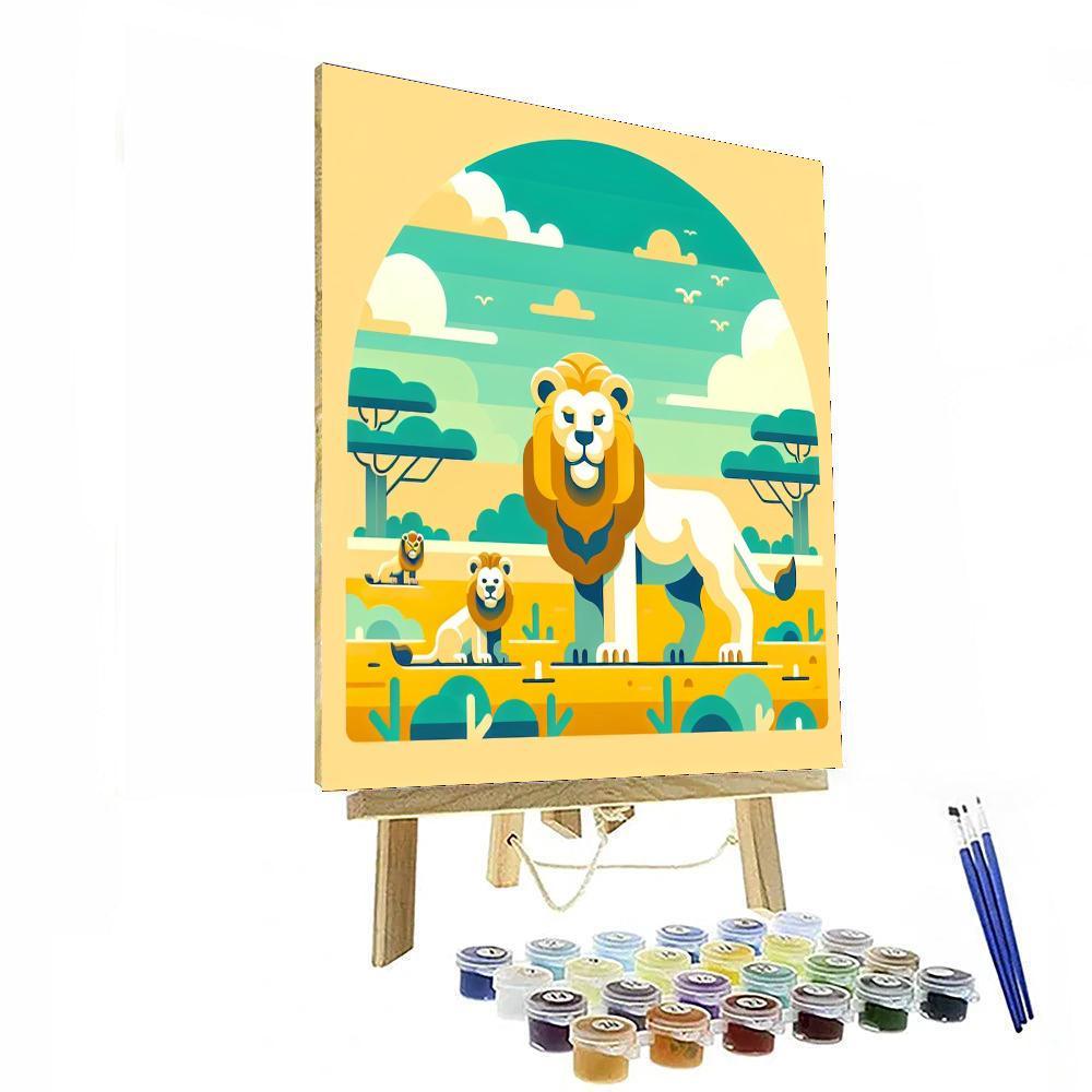 Majestic Safari Lions Painting By Numbers Kit