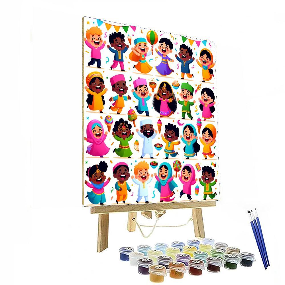 Festive Celebration Around The World Painting Number Kit