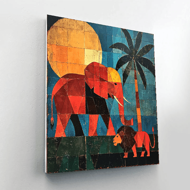 Pablo Picasso Inspired Cubist Wild Safari  Paint By Numbers