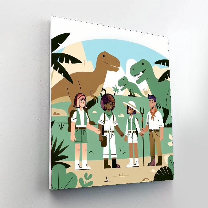 Daring Dinosaur Explorers Paint By Numbers Art
