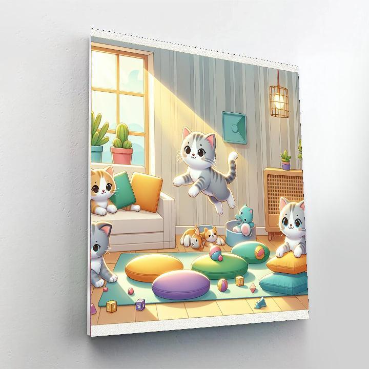 Cuddly Kitten Playtime Paint By Numbers Art