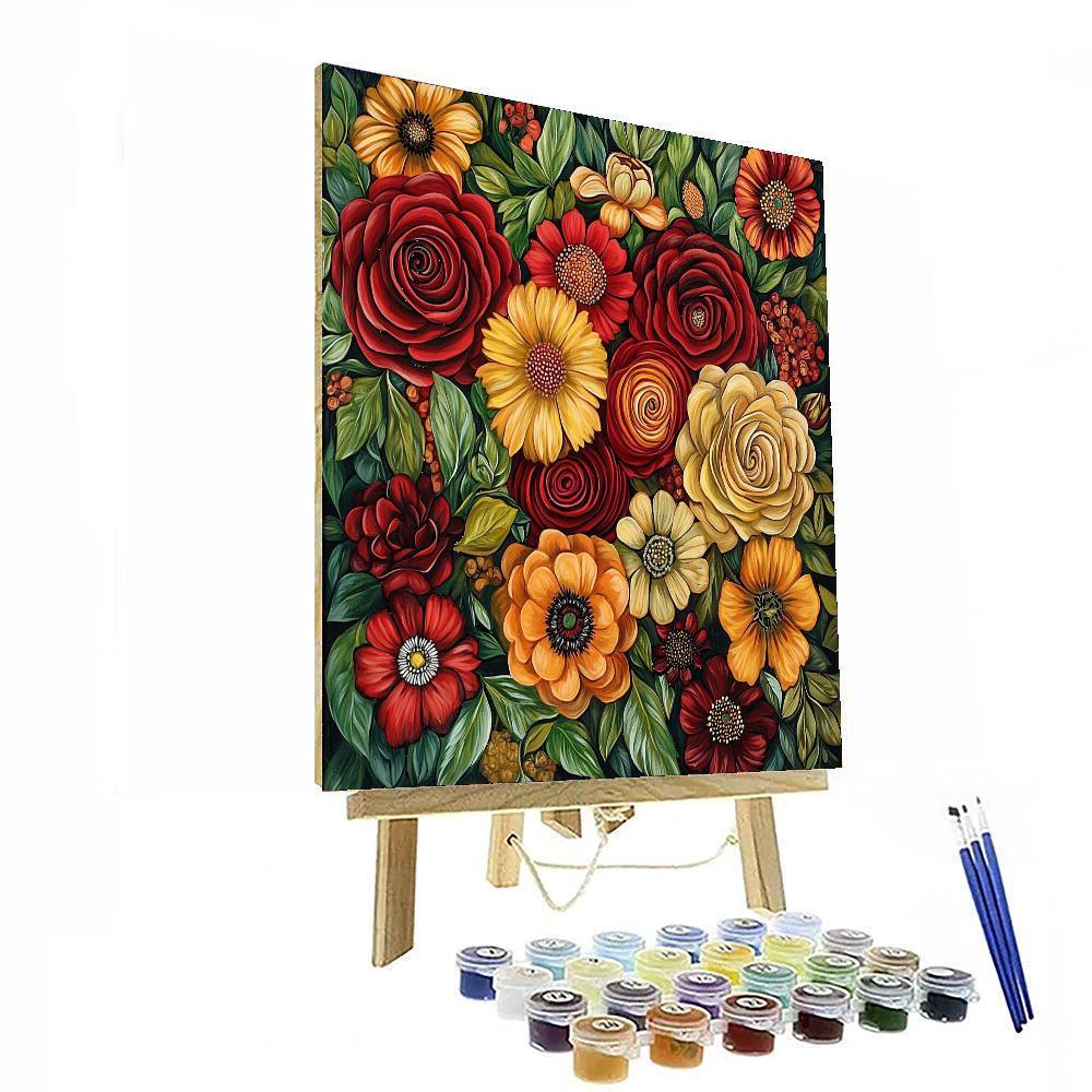 Frida Kahlo Inspired Heartfelt Blossoms  Painting Number Kit